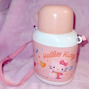 ⭐️HP!⭐️Sanrio Japan Original 1998 Vintage Hello Kitty Water Canteen with Cup